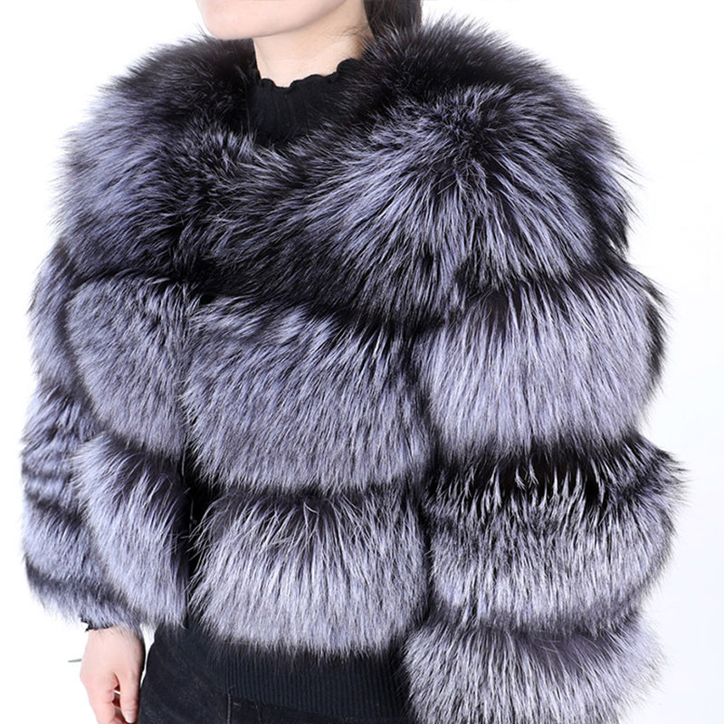 Talinra | Women’s short faux-fur jacket with a soft textured seasonal finish