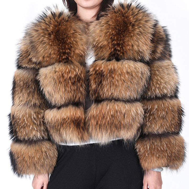 Talinra | Women’s short faux-fur jacket with a soft textured seasonal finish