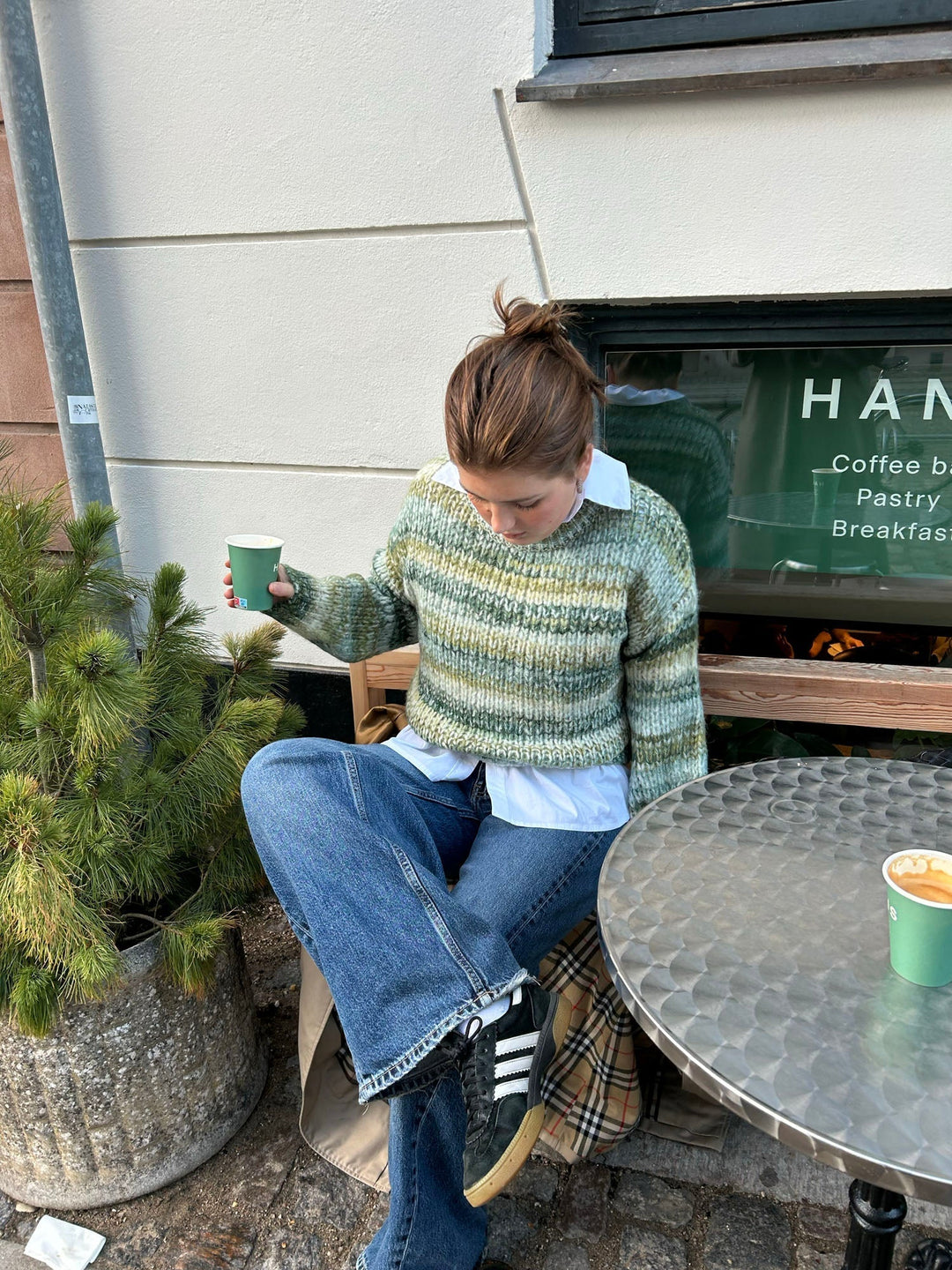 Arden | Women’s knit sweater with striped design