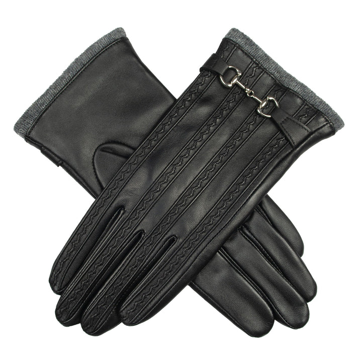 Melai | Women’s winter gloves with stitched design and gold detail