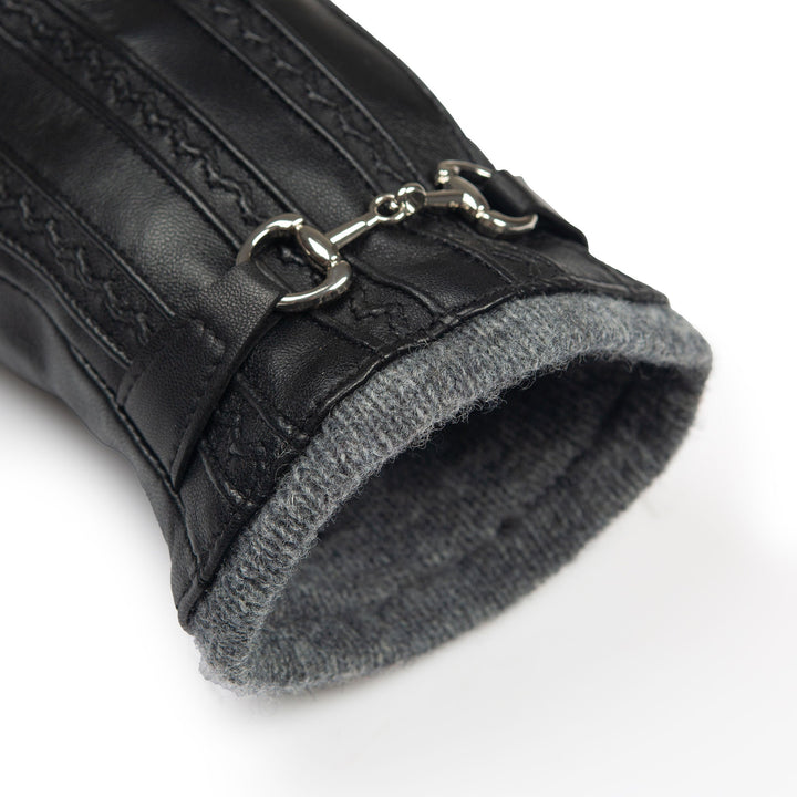 Melai | Women’s winter gloves with stitched design and gold detail