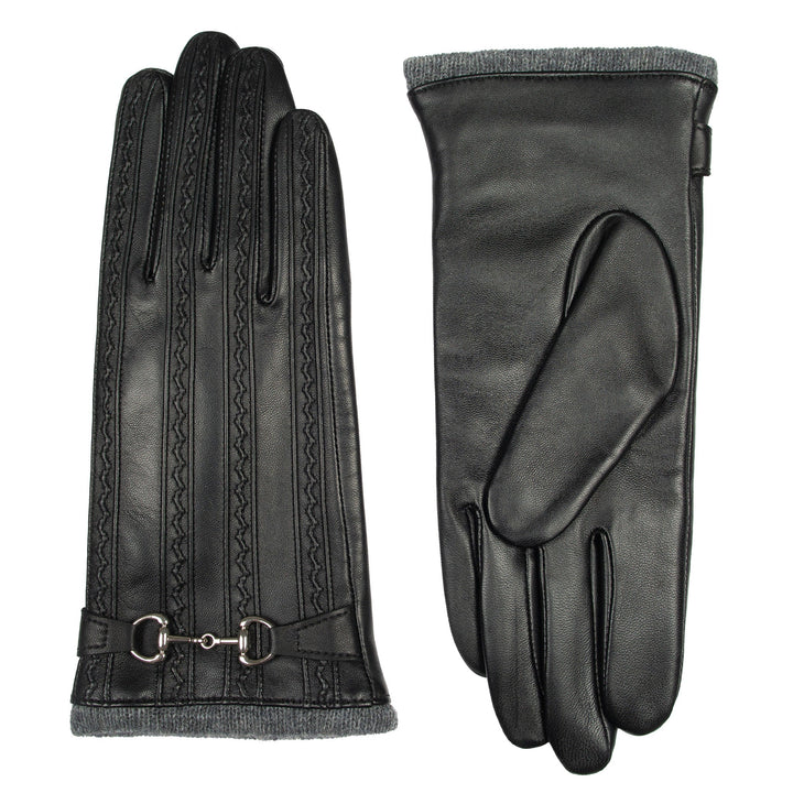 Melai | Women’s winter gloves with stitched design and gold detail