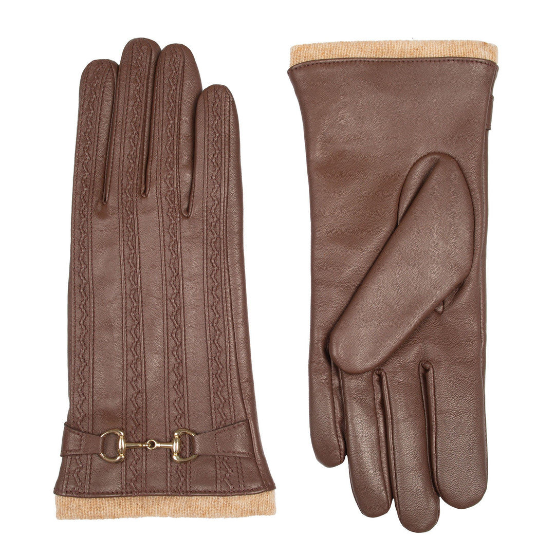 Melai | Women’s winter gloves with stitched design and gold detail